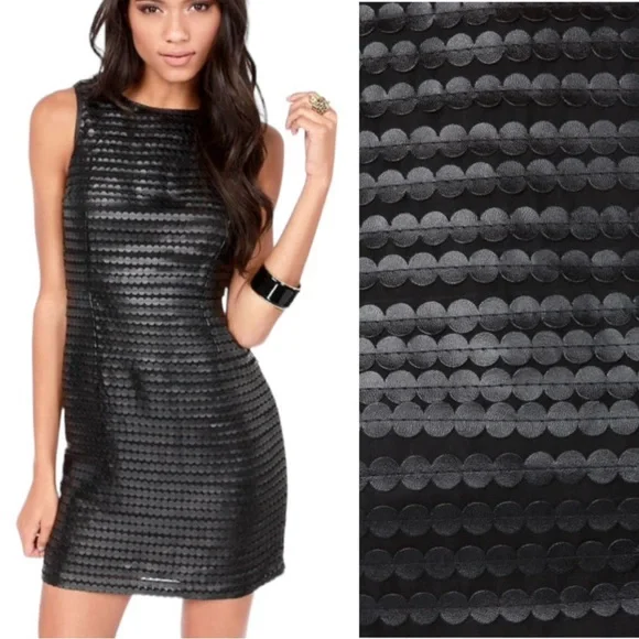 BB Dakota | Dresses | Bb Dakota Branson Black Scalloped Vegan Leather Mini  Dress 2 | Poshmark
